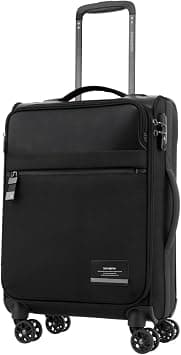 Samsonite Vestor Mobile Office Cabin Size 55 cm / 20 inch, Spinner Wheels, 100% Polyester, Black|TSA Combination Lock|Inner Mesh Zippered Pocket|Laptop & Tablet Compartment - 3 Years Global Warranty on Amazon - Best Deal Finder