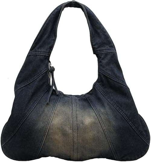 Women Denim Handbag Large Capacity Shoulder Bag Casual Tote Bag Retro Top Handle Bag Jean Purse Lightweight Hobo Bag on Amazon.ae - Price Tracker