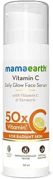 MAMAEARTH Vitamin C Daily Glow Face Serum for Men & Women - Vitamin C Serum for Glowing Skin, Oily Skin & Dark Spots, With 50x Vitamin C -30ml, White - Amazon.ae Price Tracker