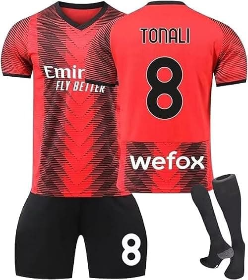 Kit for Adult/Children,Home Away Soccer Milan Jerseys New Unisex Activewear Football Kits Boys' Football Training Shirts Shorts and Socks Sportswear Tracksuit على Amazon.ae - متتبع الأسعار