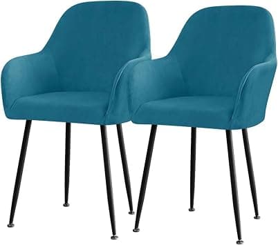 Set of 2/4/6 Velvet Dining Chair Covers Slipcovers with Wingback Arms, Stretch Office Chair Slipcovers Moderne Curved Dining Chair Protector Covers, for Bar Party Armchair (Color : Light blue, Size on Amazon.ae - Price Tracker