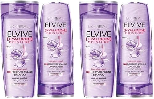 L'OREAL PARIS Elvive Hyaluron Moisture Shampoo For 400ML+ Conditioner 360ML For Frizzy & Dehydrated Hair (Pack of 2) on Amazon.ae - Price Tracker
