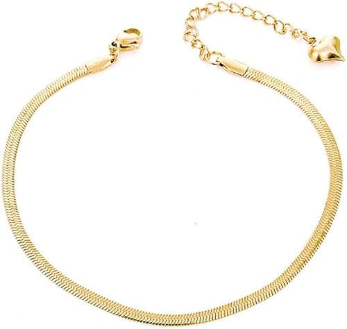 Gold Anklets for Women Waterproof,18K Gold Plated Anklet for Women Snake Chain Link Dainty Ankle Bracelets Summer Beach Jewelry… on Amazon.ae - Price Tracker