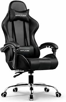 GTPLAYER #1USA Ergonomic Gaming Chair, Office Chair with Adjustable Lumbar Support Cushion, Headrest & Armrests – PU Leather Computer Video Game Desk Chair for Gaming & Office (Black) on Amazon.ae - Price Tracker