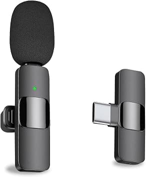 MAYBESTA Professional Wireless Lavalier Lapel Microphone for Android Computer - Cordless Omnidirectional Condenser Recording Mic with USB C Interface for Interview Video Podcast Vlog YouTube, Black on Amazon.ae - Price Tracker