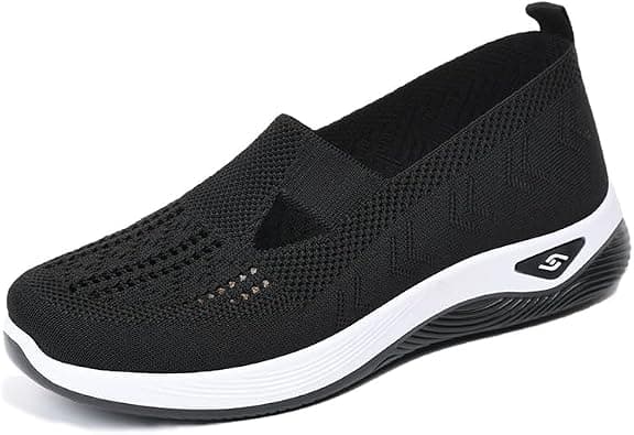 AioTio Women's Breathable Walking Shoes Slip-On Elastic Comfort Non-Slip Lightweight Sneakers for Travel Hiking Casual & Sports on Amazon.ae - Price Tracker