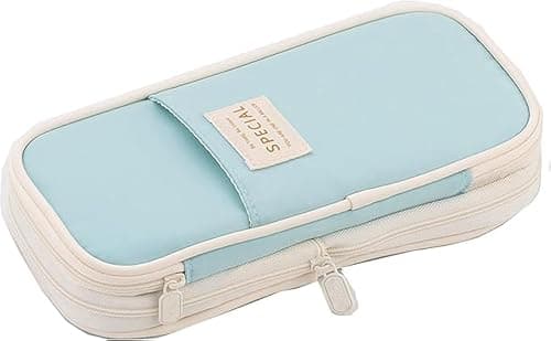 Arnuixty Large Storage Pencil Case Pen Bag with Zipper Big Capacity Pouch Organizer for Office Travel Holder Box(Blue) on Amazon - Best Deal Finder