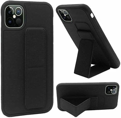 ZEGE case for iPhone 12 / iPhone 12 Pro with Magnetic Stand & Holder, Premium Silicone Vertical & horizontal Hand Strap Finger Grip Multi Stand, Car Mount Kickstand cover (Black) on Amazon - Best Deal Finder