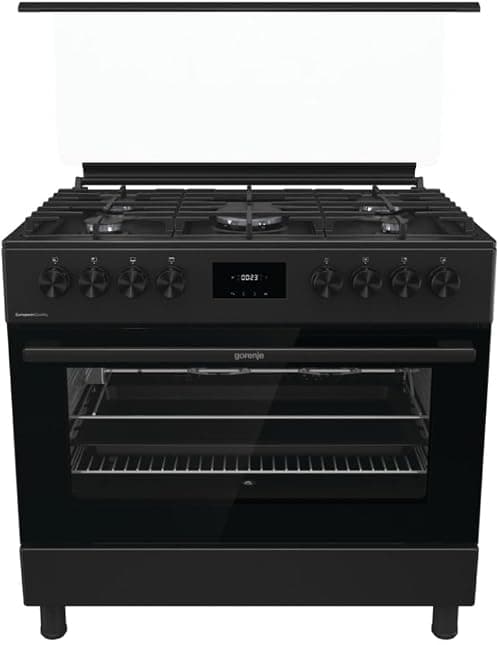 Gorenje GGI9C20B, 90 cm Freestanding Gas Cooker, 105 litres Multifunction Oven with Fan, Cast Iron Pan Support, One Hand Ignition, Catalytic Self Cleaning Oven Sides, Matt Black, 1 Year Warranty on Amazon.ae - Price Tracker
