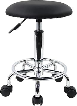 KKTONER Swivel Rolling Stool with Footrest Height Adjustable PU Leather Salon Vanity Spa Massage Office Stool Chair Small (black) on Amazon.ae - Price Tracker