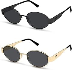 2 Packs Sunglasses for Women,Retro Oval Stylish Eyewear Uv Protection Polarized Sun Glasses - Amazon.ae Price Tracker