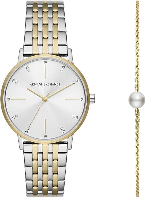 Armani Exchange Ladies Stainless Steel Three Hand Dress Watch on Amazon.ae - Price Tracker