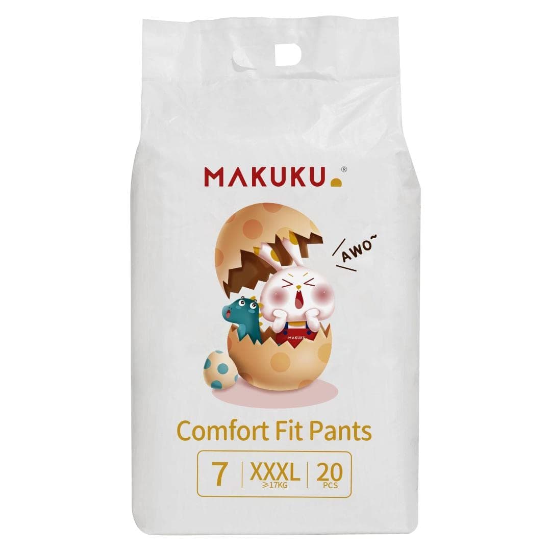 MAKUKU Comfort Fit Pants Diapers, Diapers size 7, XXX-Large, Suitable for babies over 17+ Kg and for 24+ Months, 20 Diapers on Amazon.ae - Price Tracker
