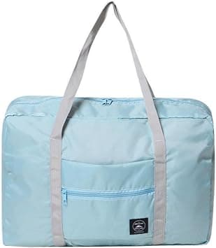 Portable Travel Bag Foldable Luggage Hand Travel Bag Foldable Travel Duffel Bag (Light blue) on Amazon - Best Deal Finder