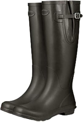 Women's Wide Calf Wellington Rain Boots, Adjustable Waterproof Natural Rubber Tall Boots, Non-Slip Sole for Gardening, Dog Walking & Outdoor Wet Weather on Amazon.ae - Price Tracker