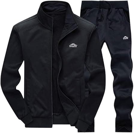 PASOK Men's Casual Tracksuit Long Sleeve Full Zip Running Jogging Sweatsuit Athletic Sports Set on Amazon.ae - Price Tracker