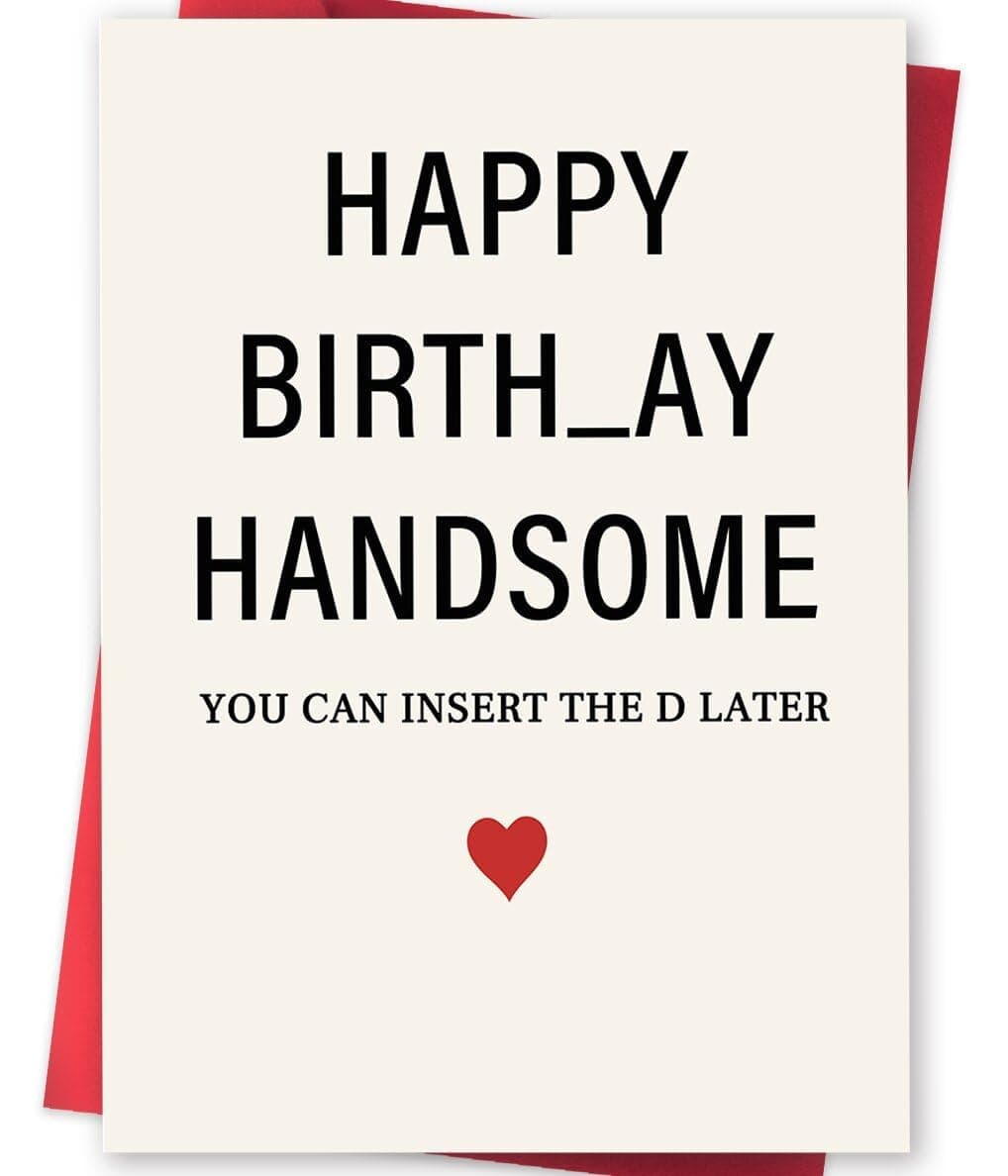 Funny Birthday Card & Gifts for Men Husband Boyfriend Him, Happy Birthday Card, Modern Letter Print, 8x5.3 inches on Amazon.ae - Price Tracker