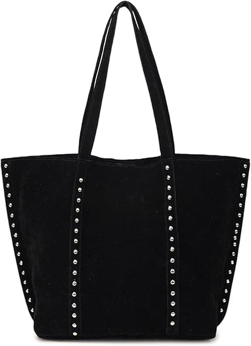 JQAliMOVV Suede Tote Bag for Women Trendy Suede Purse Large Capacity Studded Shoulder Handbag on Amazon.ae - Price Tracker