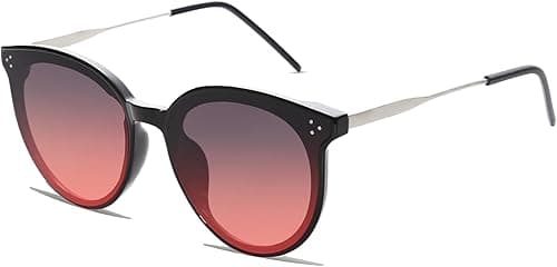 SOJOS Dolphin Retro Vintage Sunglasses Women's Round Cat Eye Glasses Oversized UV 400 Protection with Spring Hinge, Glasses Cloth and Glasses Bag on Amazon.ae - Price Tracker