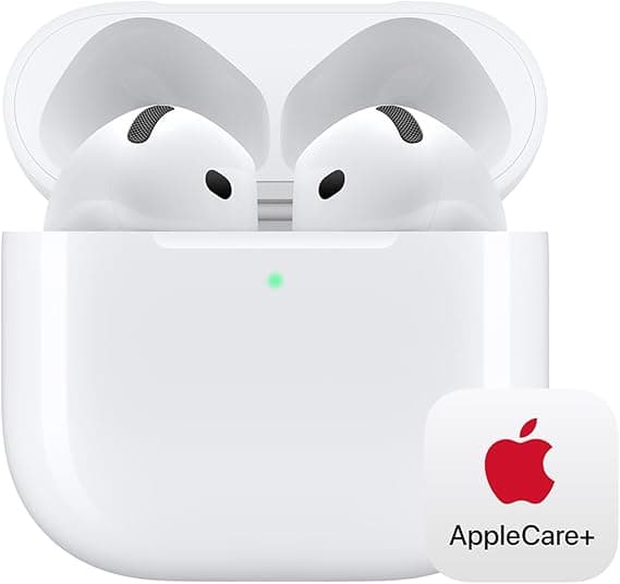 Apple AirPods 4 Wireless Earbuds, Bluetooth Headphones, with Active Noise Cancellation, Adaptive Audio, Transparency Mode, Personalized Spatial Audio With AppleCare+ for AirPods (2 years) on Amazon.ae - Price Tracker