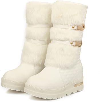 Snow Boots Women's, Pu Waterproof Winter Warm Thick Lining Ankle Boots Non-Slip Hiking Flat Rubber Grip Sole Classic Short Boots for Outdoor Hiking Ski Holidays Snowboard,White,39 EU on Amazon.ae - Price Tracker