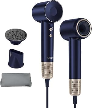 Laifen Swift Premium Ionic Hair Dryer – Golden Blue | World’s No.1 High-Speed, 200M Ions, 110,000 RPM, Fast Drying, Low Noise, 2 Magnetic Nozzles & Waterproof Travel Pouch - متتبع أسعار Amazon.sa