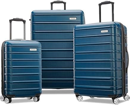 Samsonite Omni 2 3Pc Set (55 + 69 + 79 cm), 4 Spinner Wheels, Polycarbonate, Lagoon Blue|Cross Ribbons|Expandable|Internal Divider Pad|TSA Lock - 3 Years International Warranty on Amazon.ae - Price Tracker
