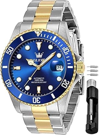 OLEVS Men's Casual Fashion Waterproof Gold Stainless Steel Band Quartz Gold Watches Gifts for Men on Amazon.ae - Price Tracker