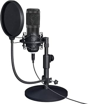 MARGOUN USB Streaming Podcast PC Microphone, Professional 192kHz/24bit Studio Cardioid Condenser Mic Kit with Sound Card Boom Arm Shock Mount Pop Filter, for Skype Youtuber Karaoke Gaming Recording on Amazon.ae - Price Tracker