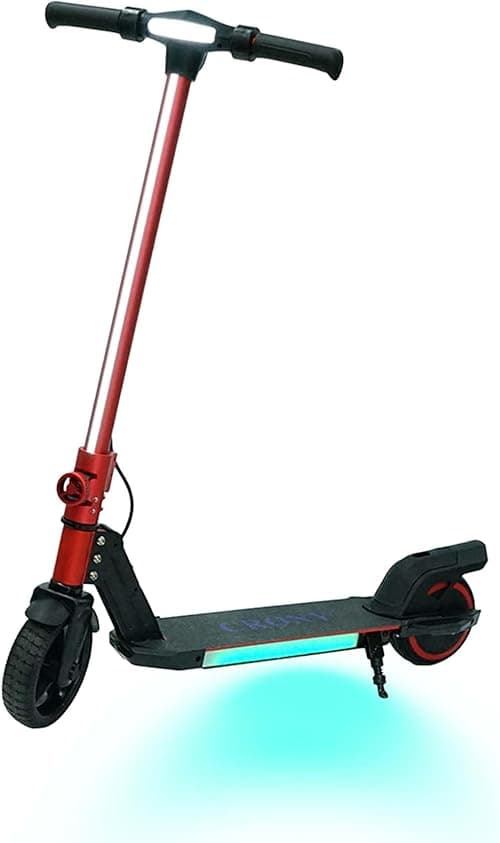 CRONY Kids Foldable E-Scooter with LED Light Bar, RGB Deck Lights, Electronic Brake, LED Display, Accelerator & Extended Footrest for Ages 5-12, Supports Up to 100KG on Amazon.ae - Price Tracker