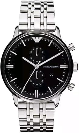 Emporio Armani Men's Chronograph, Silver Stainless Steel Watch, 43mm case size - Amazon.ae Price Tracker