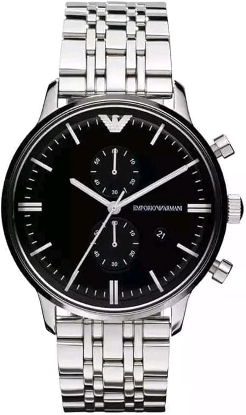 Emporio Armani Men's Chronograph, Silver Stainless Steel Watch, 43mm case size on Amazon.ae - Price Tracker