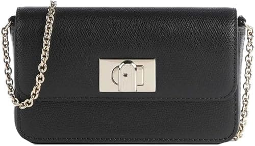 Furla Material 100% Leather Measures 17 x 11 x 4 cm Flap Closure 3 Credit Card Slots Chain Shoulder Strap Code we00265 are000 black on Amazon.ae - Price Tracker