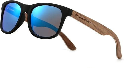 Retro Wood Polarized Sunglasses - Cool Style Matte Finish Frame with Wooden Temple for Men and Women Perfect Gifts on Amazon.ae - Price Tracker