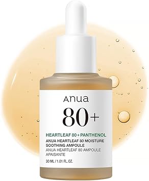 Anua Heartleaf 80 Soothing Ampoule, Hydration Facial Serum for Glass Skin, Panthenol, Hyaluronic Acid, Non-Greasy, Gentle Formula, Lightweight Essence, Vegan, Korean Skin Care, 30ml/1.01 fl.oz on Amazon.ae - Price Tracker