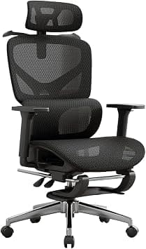 Ergonomic Mesh Office Chair, Home Desk Chair Comfy with Adjustable Lumbar Support 3D Headrest & Armrests,Footrest, Reclining Big High Back Computer Gaming Chairs Home/Office, 350lbs (Mesh, Black) على Amazon.ae - متتبع الأسعار