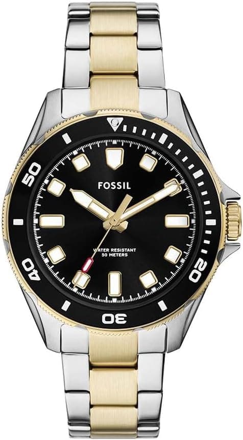 Fossil Dalton Three-Hand Stainless Steel Wrist Watch for Men, Black/Gold/Silver on Amazon - Best Deal Finder