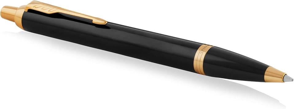 PARKER IM Ballpoint Pen | Black Lacquer with Gold Trim | Medium Point Ink Refill| Gift Box| 8365 on Amazon.sa - Price Tracker