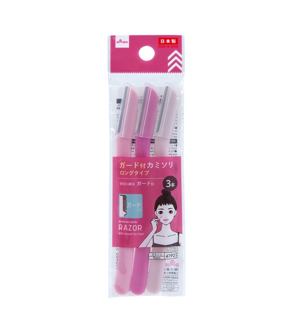 Daiso Facial Razor With Guard – Pink (3 Pcs) | Safe & Gentle Hair Removal Tool for Women on Amazon.ae - Price Tracker