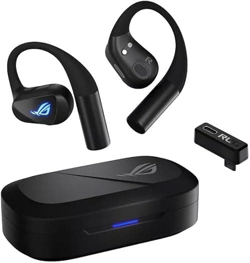 ASUS ROG Cetra Open Wireless Gaming Earbuds (2.4GHz & BT, ROG SpeedNova, 14.2mm DLC-Coated Diaphragm Drivers, Personalized Audio Profles, Quad AI Noise-Canceling Mics, 16H Playtime, IPX5)- Black on Amazon.ae - Price Tracker
