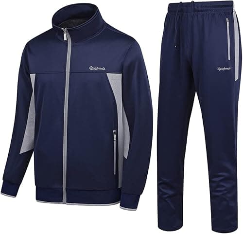 Men's Casual Athletic Tracksuit Long Sleeve Sweatsuit Set Full Zip Running Jacket and Pants 2 Piece Outfits on Amazon.ae - Price Tracker