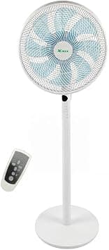VMAX 14 Inch Standing Fan with Remote Control, 45W Silent Pedestal Fan, 8 Blades, 5 Speeds, Oscillating Floor Fan with Timer & Adjustable Tilt for Bedroom, Living Room, Office & Home on Amazon.ae - Price Tracker