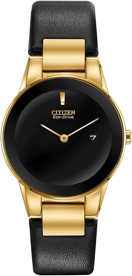 Citizen Ladies Eco-Drive Modern Axiom Watch, Black Leather Strap, Black Dial, 2 Hand, Date (Model: GA1052-04E) on Amazon.ae - Price Tracker