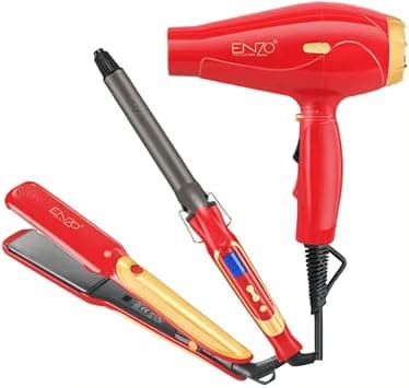 ENZO EN-6305A Professional 3-in-1 Hair Styling Package – 1845 W 45W/55W-Includes High-Power Hair Dryer, Ceramic Straightener, and Curling Iron -Intl Version on Amazon.ae - Price Tracker