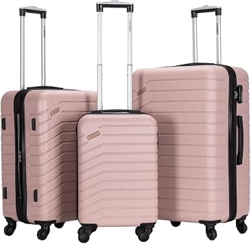 STARGOLD Trolley Bag Luggage 3 PCS Set ABS HardSide Luggage Bag with Lockable System Travel Bag-T83DB, Pale Mauve, Medium, STARGOLD Luggage Spinner Bags on Amazon.sa - Price Tracker