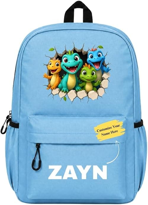 Custom Name Printed Boys School Backpack - Explorer Theme Kids School Bag on Amazon.ae - Price Tracker