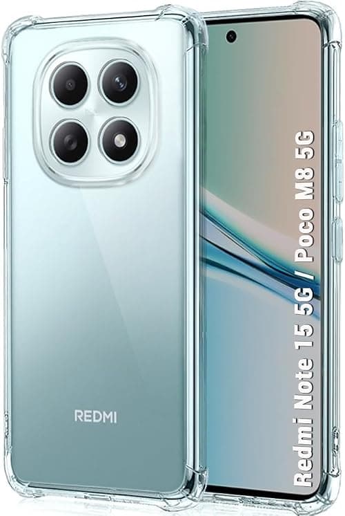 Case for Xiaomi Redmi Note 15 5G / Xiaomi Poco M8 Clear Cover Back Air Cushion Soft Silicone Shockproof Protective Bumper Shell Corner by Emodil ® (Clear) on Amazon.ae - Price Tracker