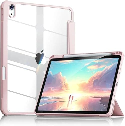 Case for iPad (A16) 11th Generation 11 inch 2025, iPad 10th Generation 10.9 inch 2022 with Pencil Holder, Clear Transparent Back Shell with Shockproof Cover, Auto Sleep (Pink) on Amazon.ae - Price Tracker
