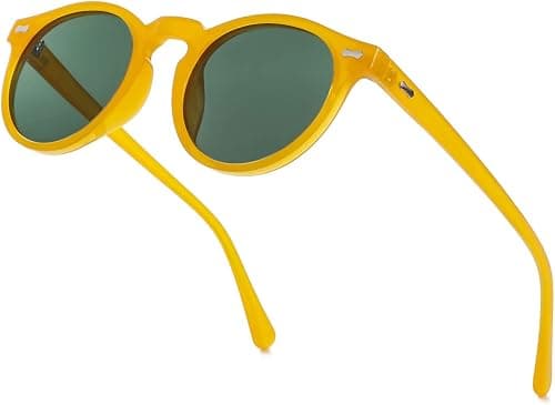 Vintage Polarized Sunglasses for Men Women Round Retro Classic Fashion Eyewear UV400 Protection Sun Glasses على Amazon.ae - متتبع الأسعار