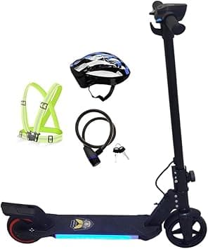 Foldable Electric Scooter, 350W Motor, 24V 4.5Ah Battery, 19 km/h Speed, Bluetooth, LED Light, black on Amazon.ae - Price Tracker